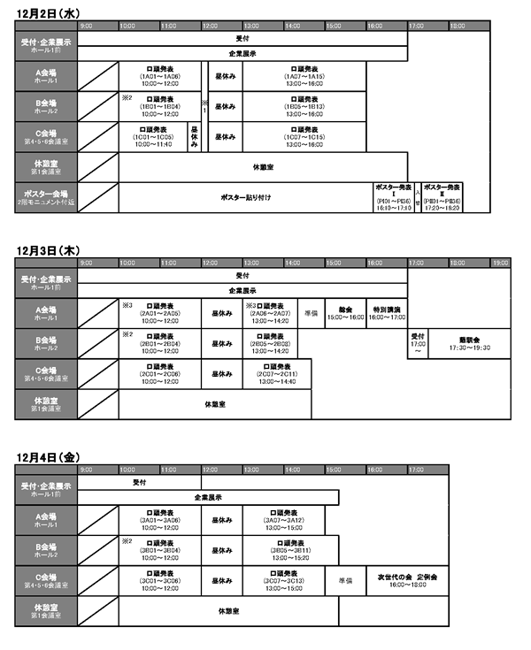 タイムテーブル